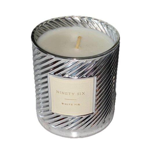 Table Decor 2 Scented Holiday Metallic Silver Jar Candles, Ceramic Xmas Tree NWT - Picture 4 of 7